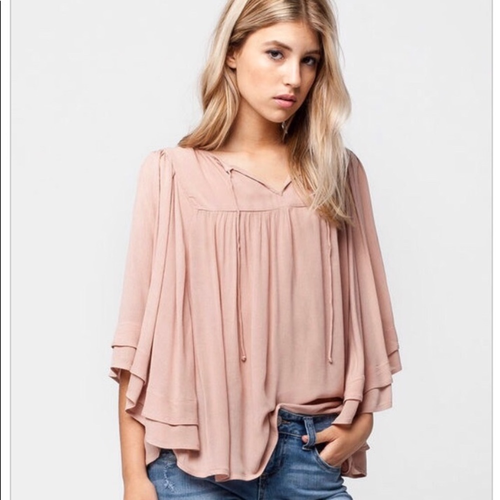 O’Neill Boho Bohemian Chet Top Blouse Blush Nude